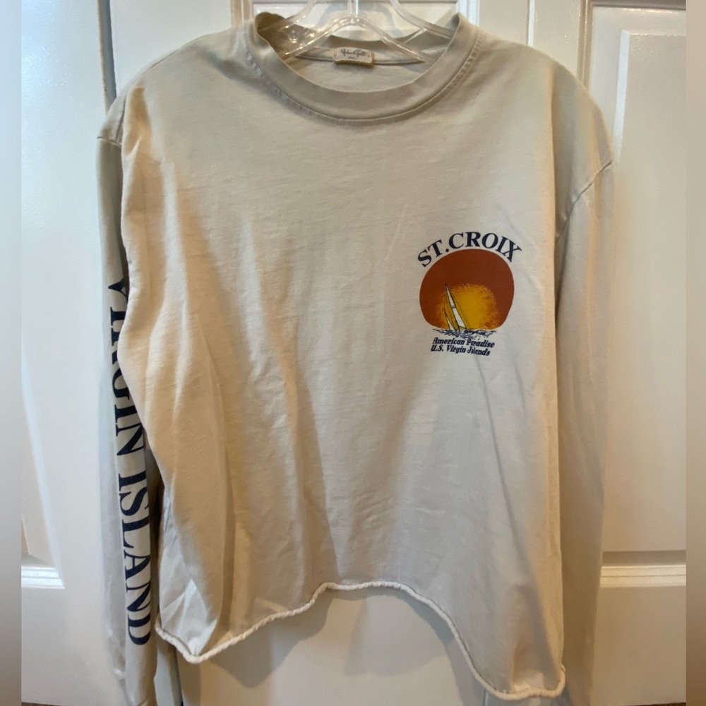 long sleeve beach tee with St. Croix graphic